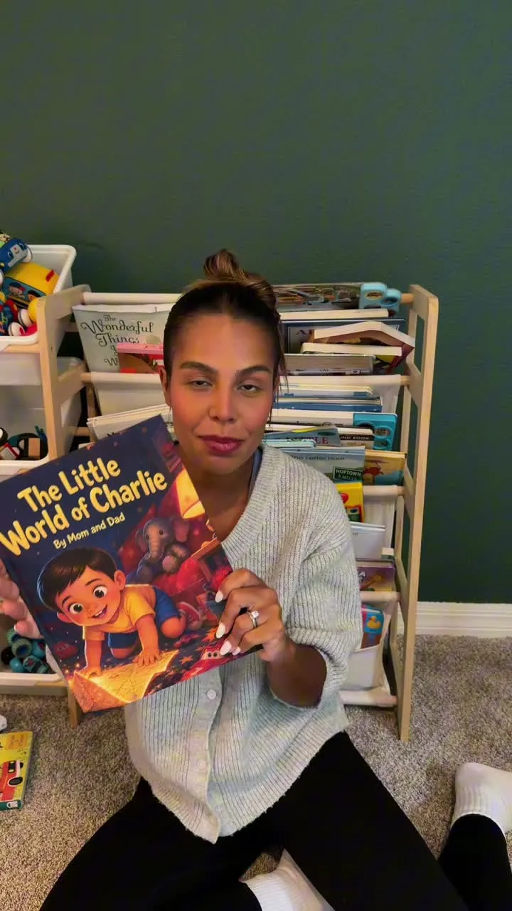 A child looking through a personalized Sundayfawn book filled with familiar details