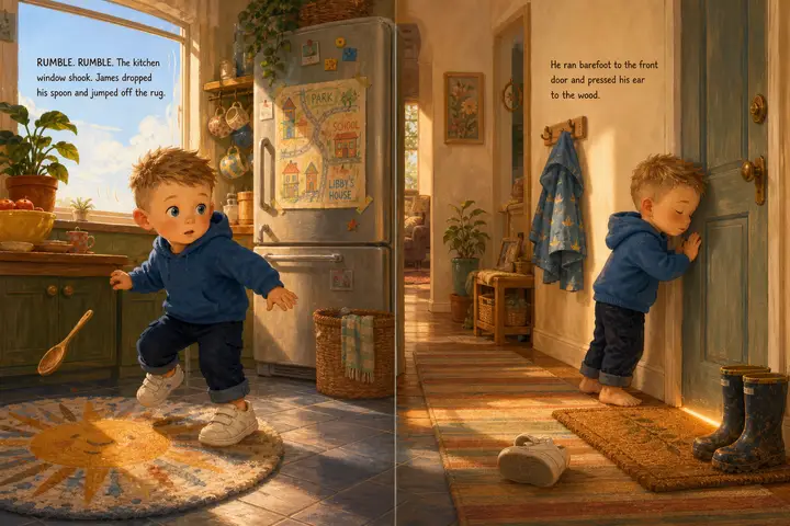 A sample from James and the Big Truck Adventure