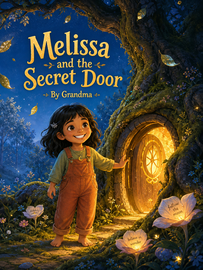 Cover of Melissa and the Secret Door, a custom Sundayfawn book made for melissa, age 6.