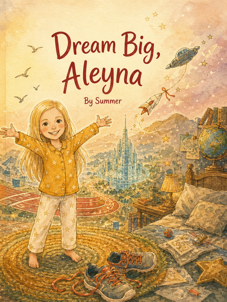 Cover of Dream Big, Aleyna, a custom Sundayfawn book made for aleyna, age 7.
