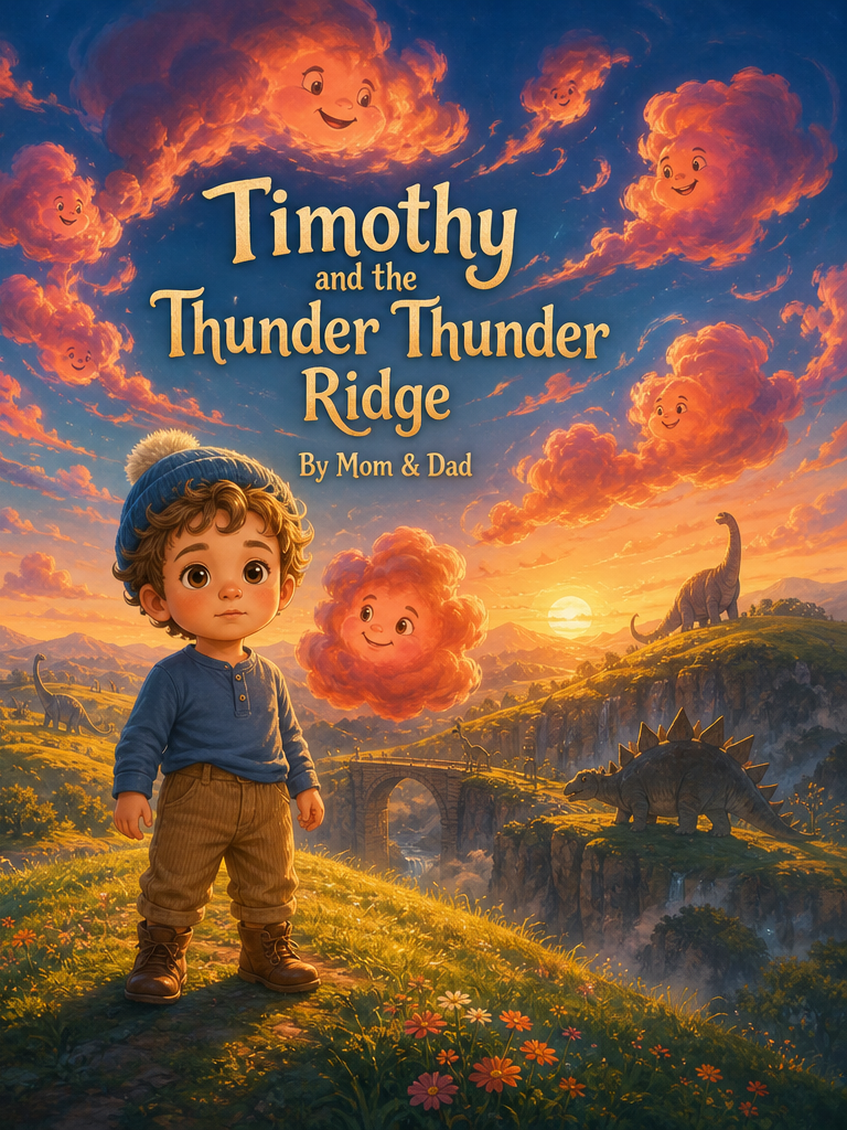 Cover of Timothy and the Thunder Thunder Ridge, a custom Sundayfawn book made for timothy, age 2.