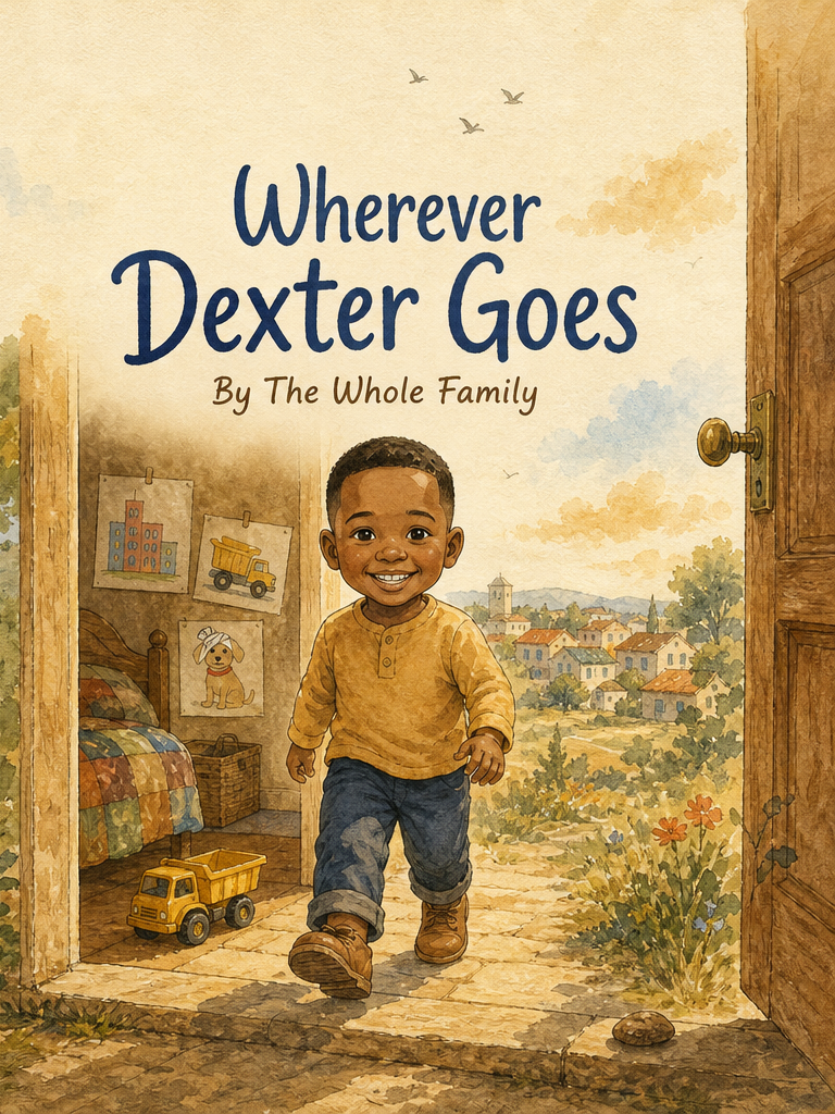 Cover of Wherever Dexter Goes, a custom Sundayfawn book made for dexter, age 4.