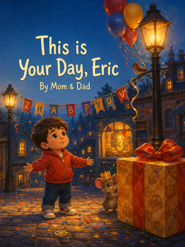 Cover of This is Your Day, Eric, a custom Sundayfawn book made for eric, age 3.